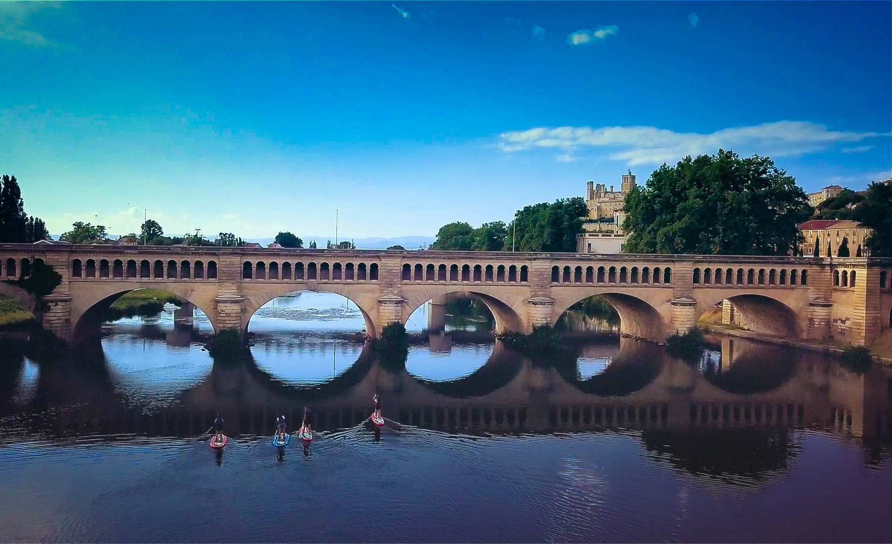 Pont canal à Béziers, canal du Midi