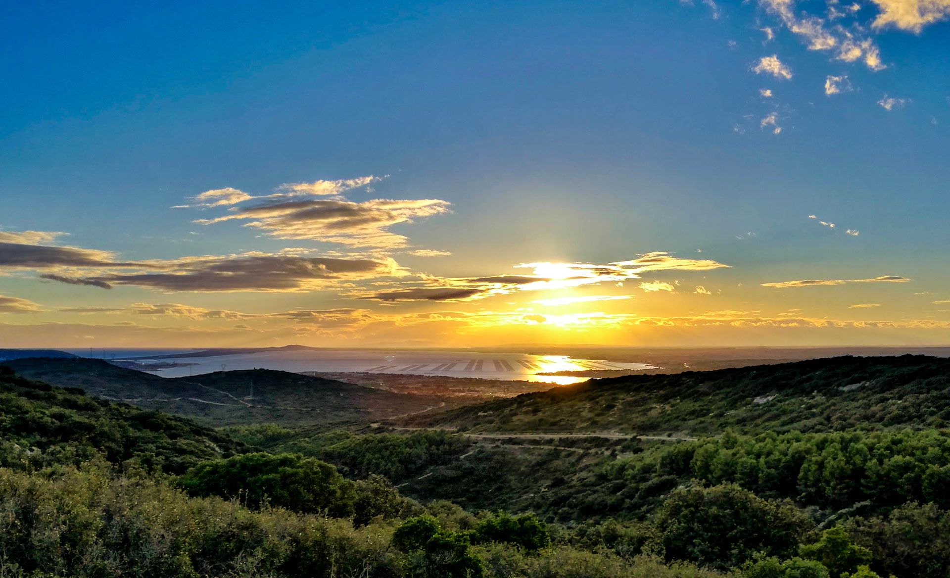 Coucher de soleil sur l'étang de Thau