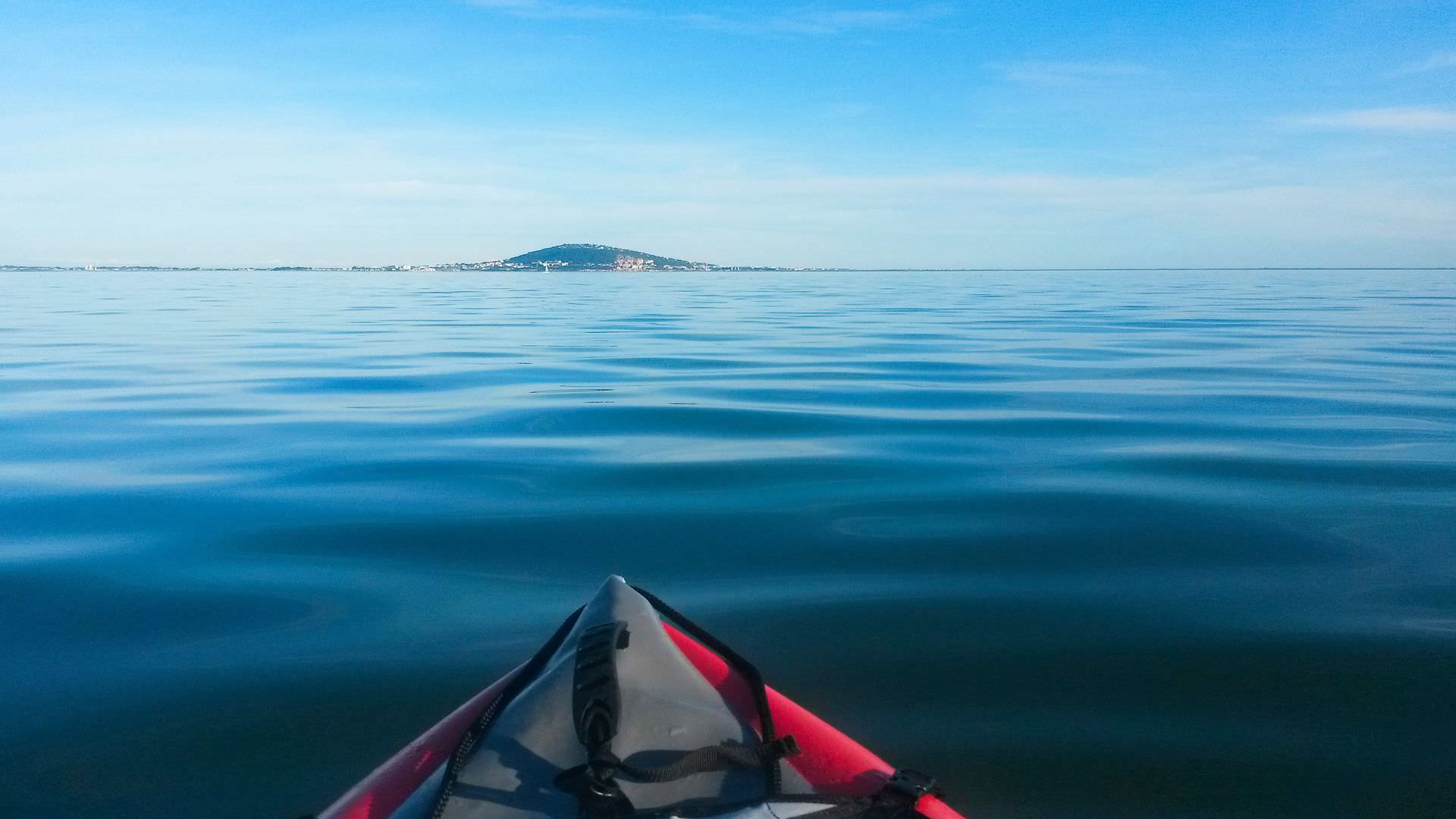 kayak sur l'étang de Thau