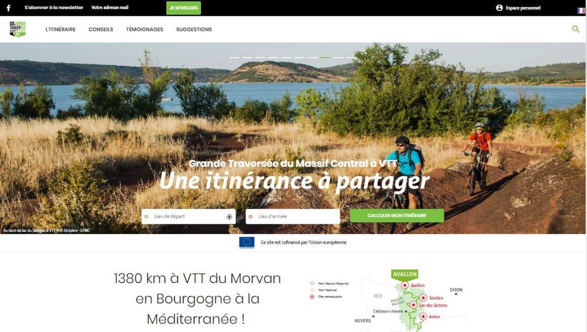 Site internet Grande Traversée du Massif Central à VTT