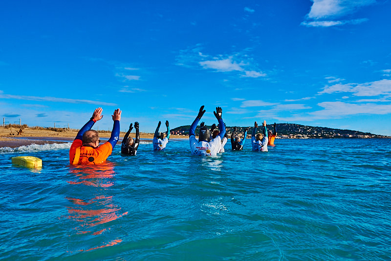 Groupe de jeuniors en Longe-côte à Sète