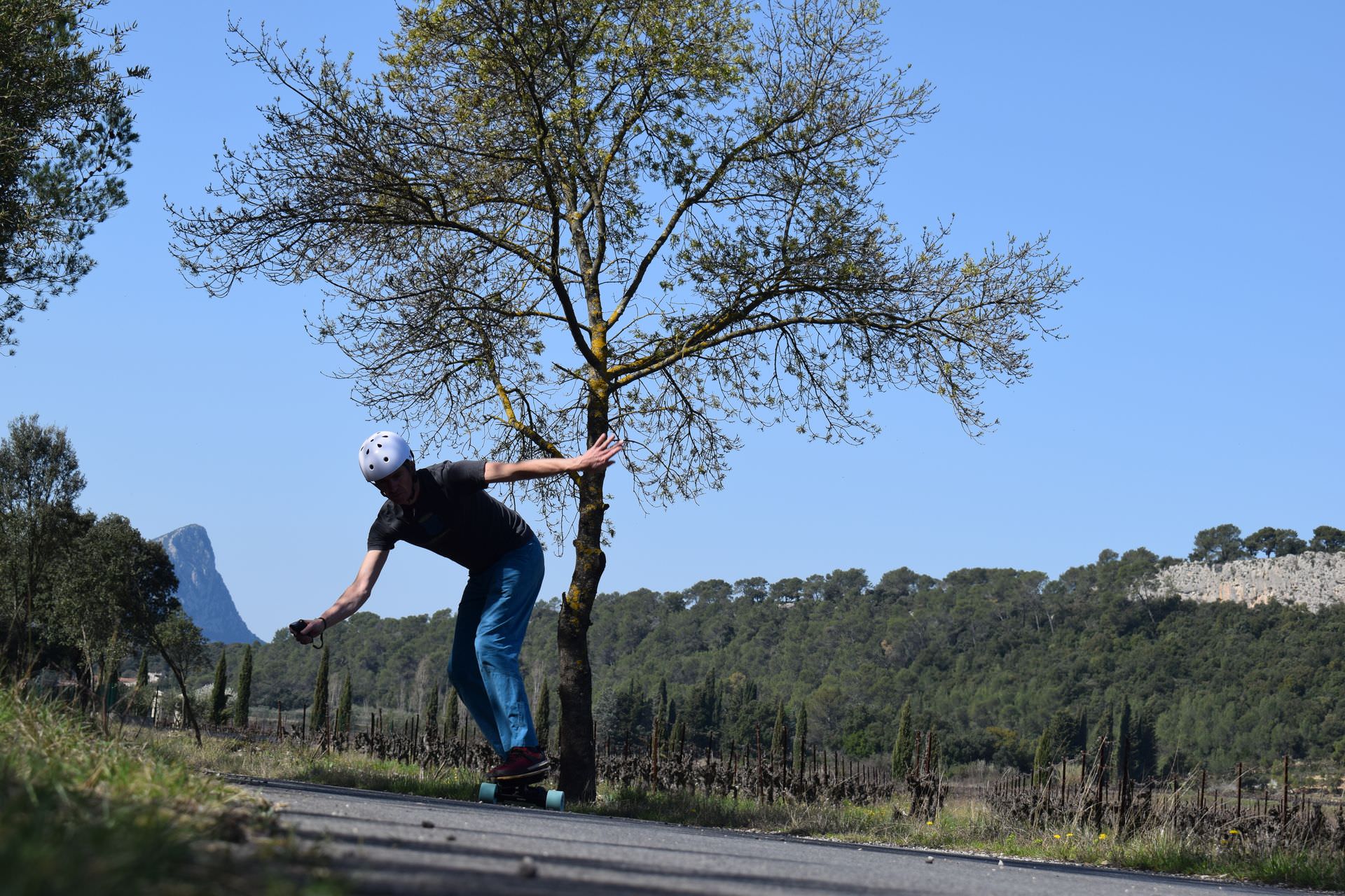 Longboard vigne et Pic St loup avec Vue d'en Haut