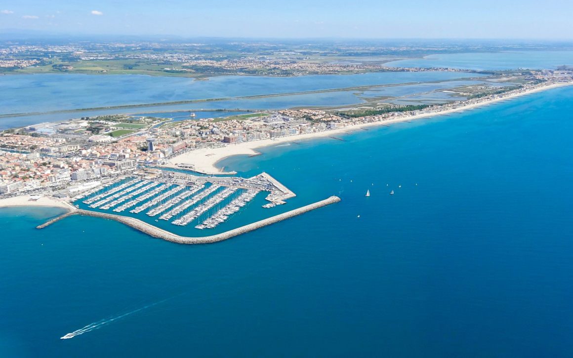 Vue aérienne de Palavas Les Flots