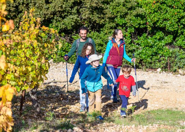 Rando en famille dans les vignes