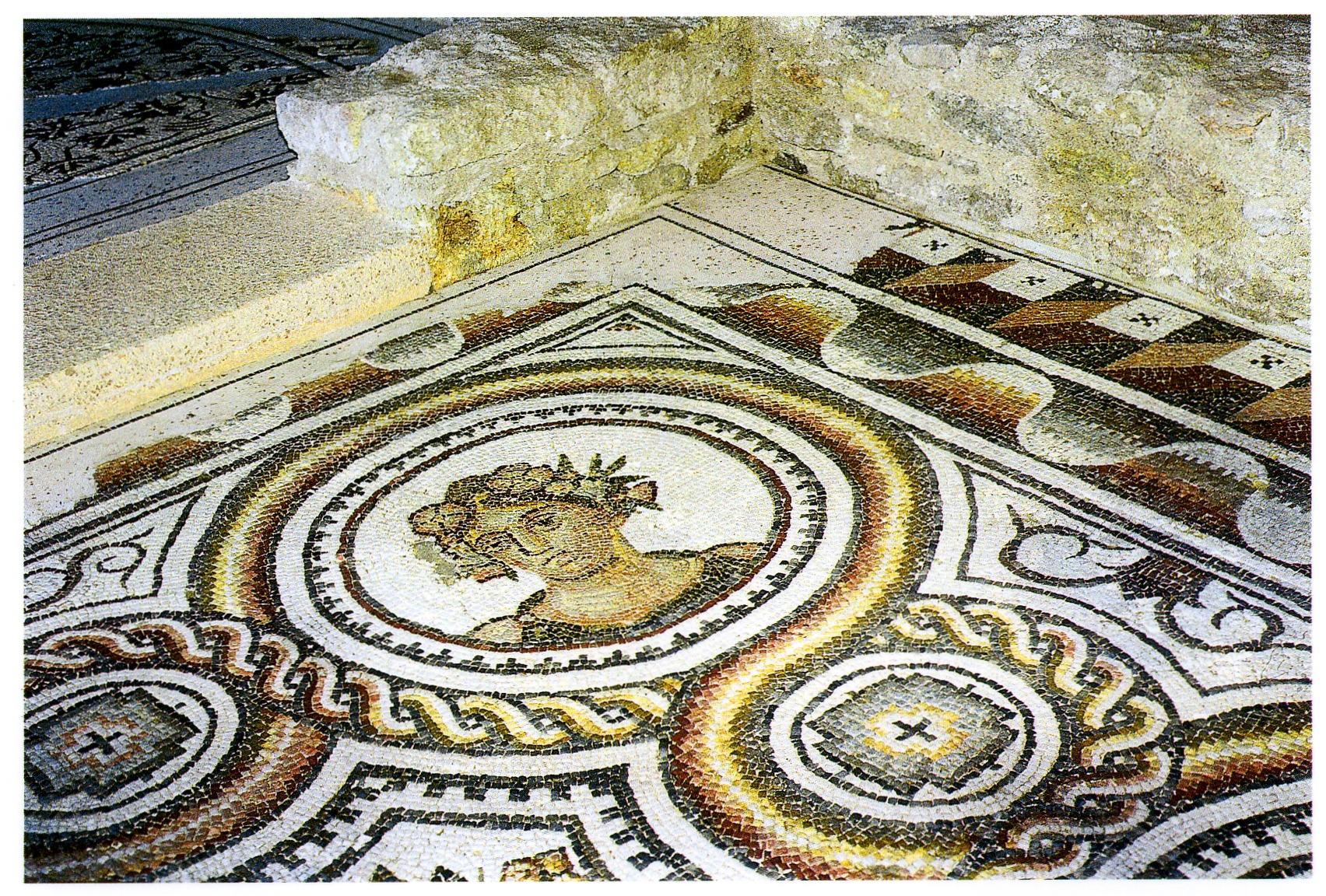 Mèze-Villa_Loupian - Sol en mosaïque d'une villa antique