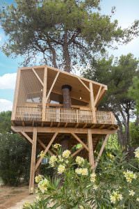 Cabane dans les arbres petit grain au Camping La Yole