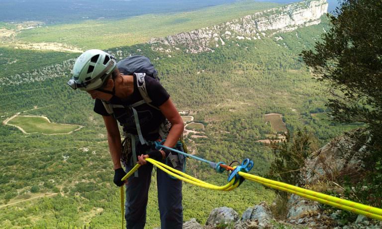 rando rappel entre amis au Pic Saint-Loup