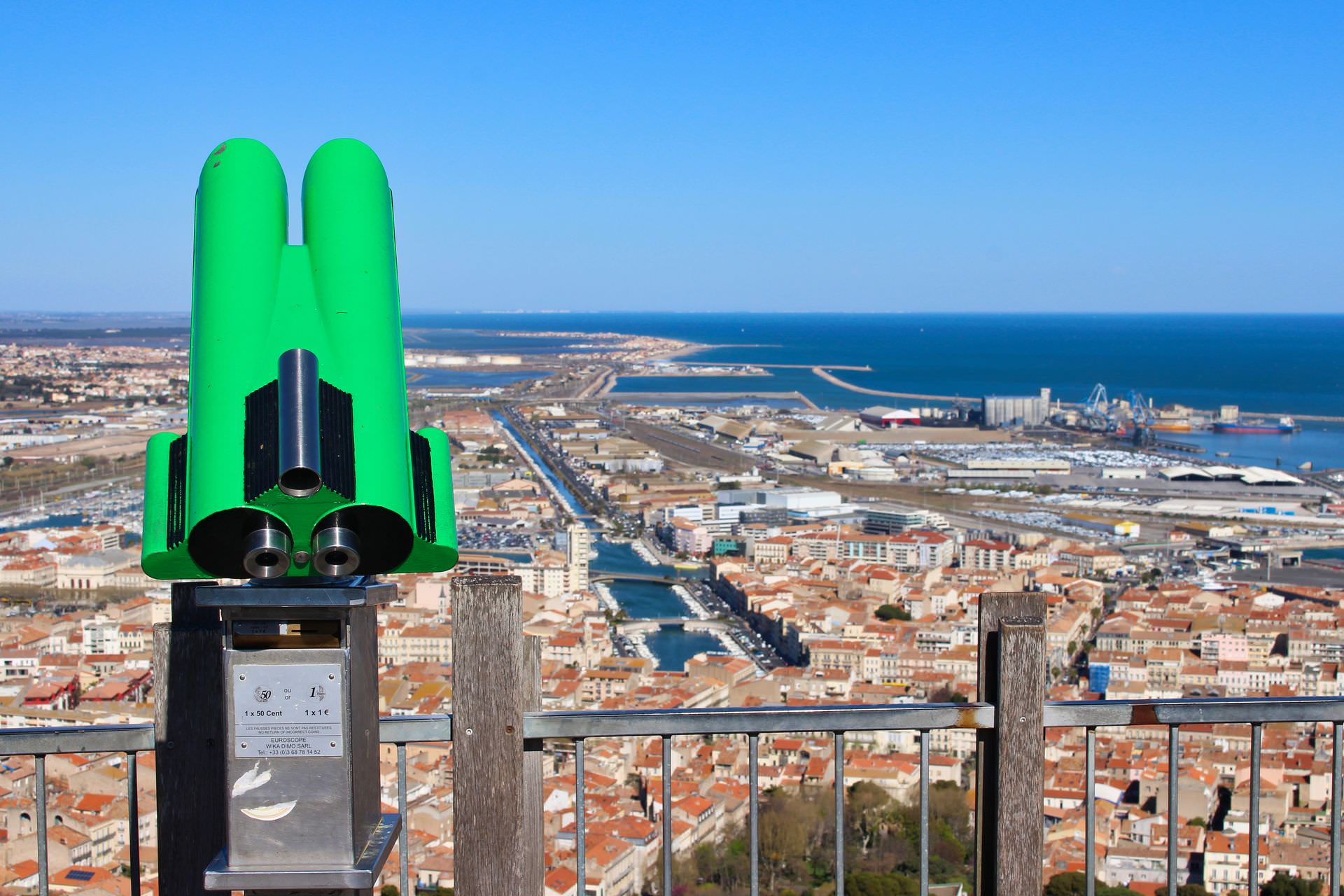 Vue panoramique du haut du Mont Saint Clair à Sète