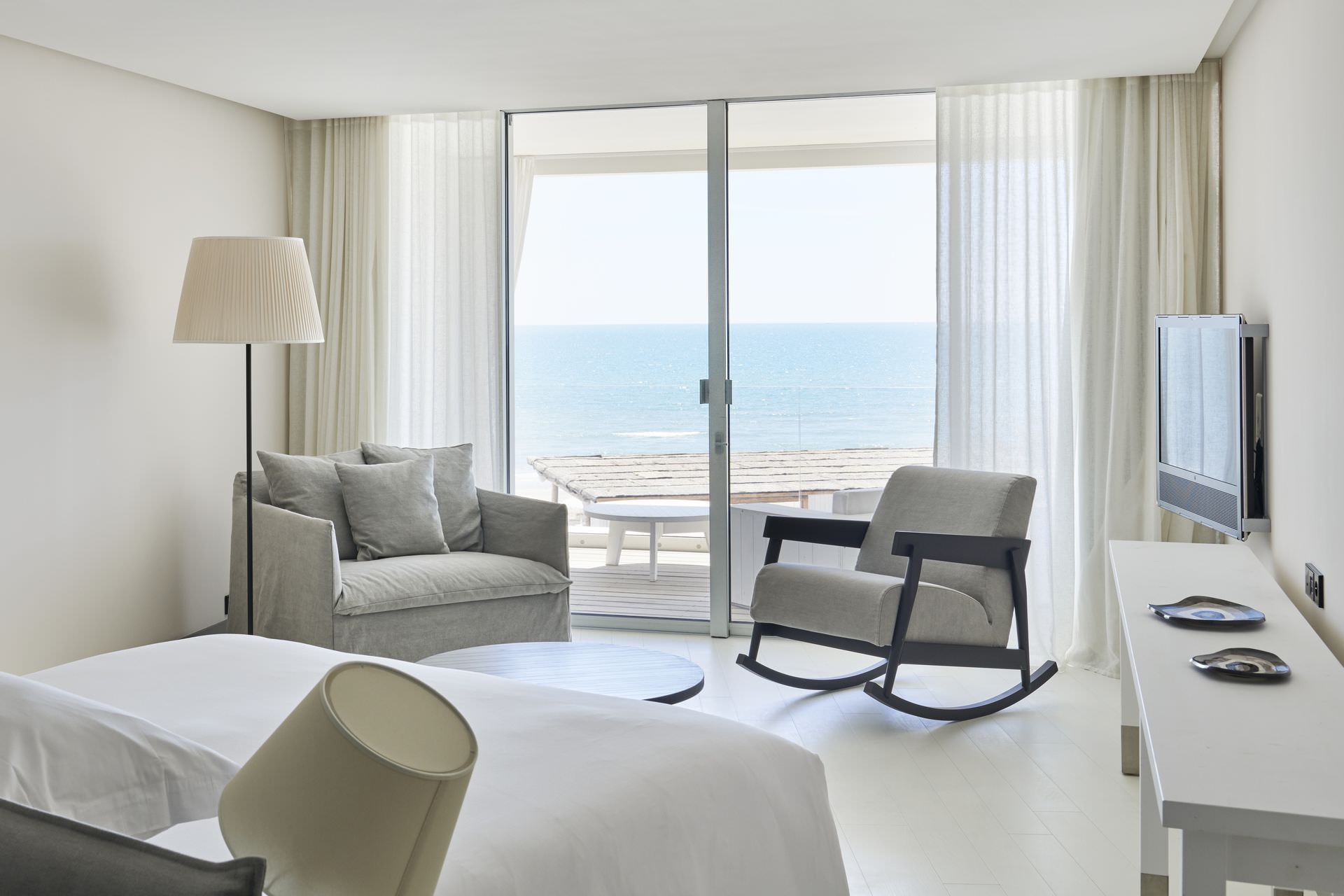 Chambre avec vue sur mer à l'hôtel de prestige, Plage Palace à Palavas Les Flots