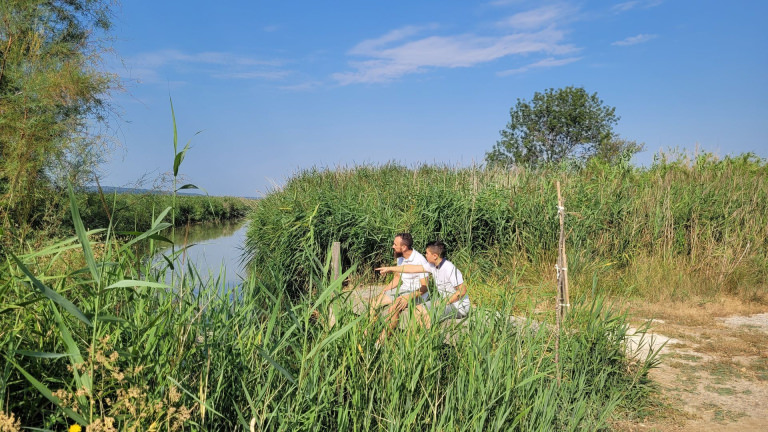 Balade en famille sur les canaux de l'étang de Vendres