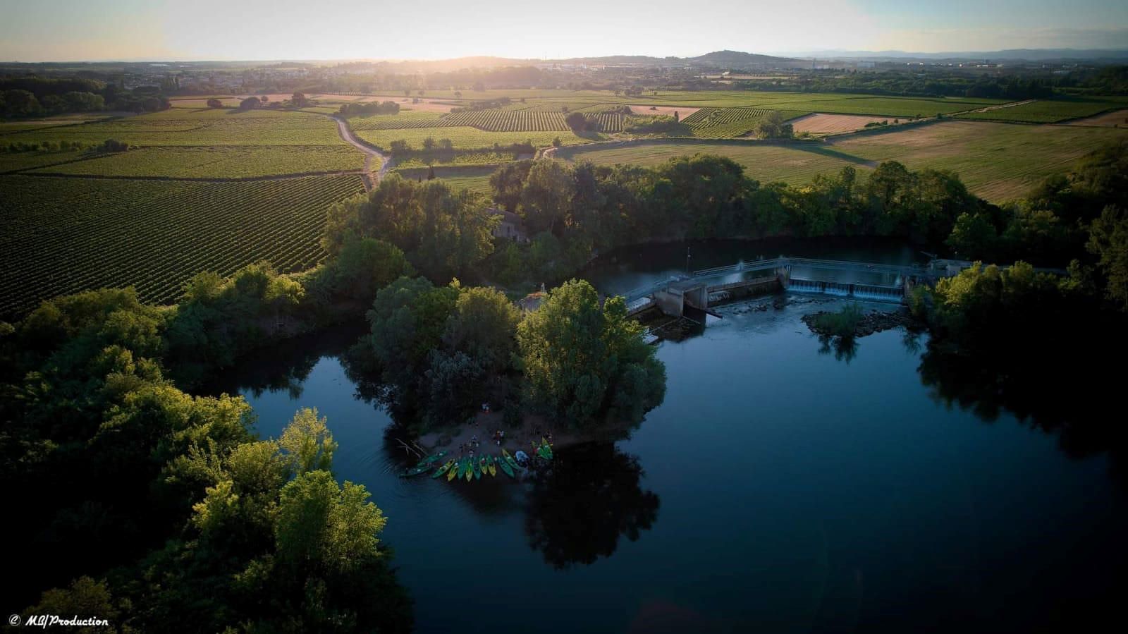 © Bessan Aventure Vue aérienne du fleuve Hérault avec Bessan Aventure