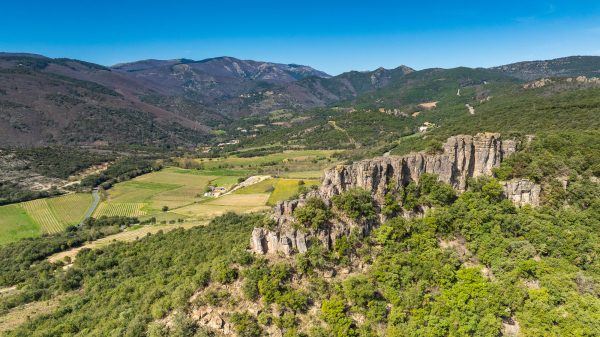 Vue aérienne des orgues de Taussac-la-Billière