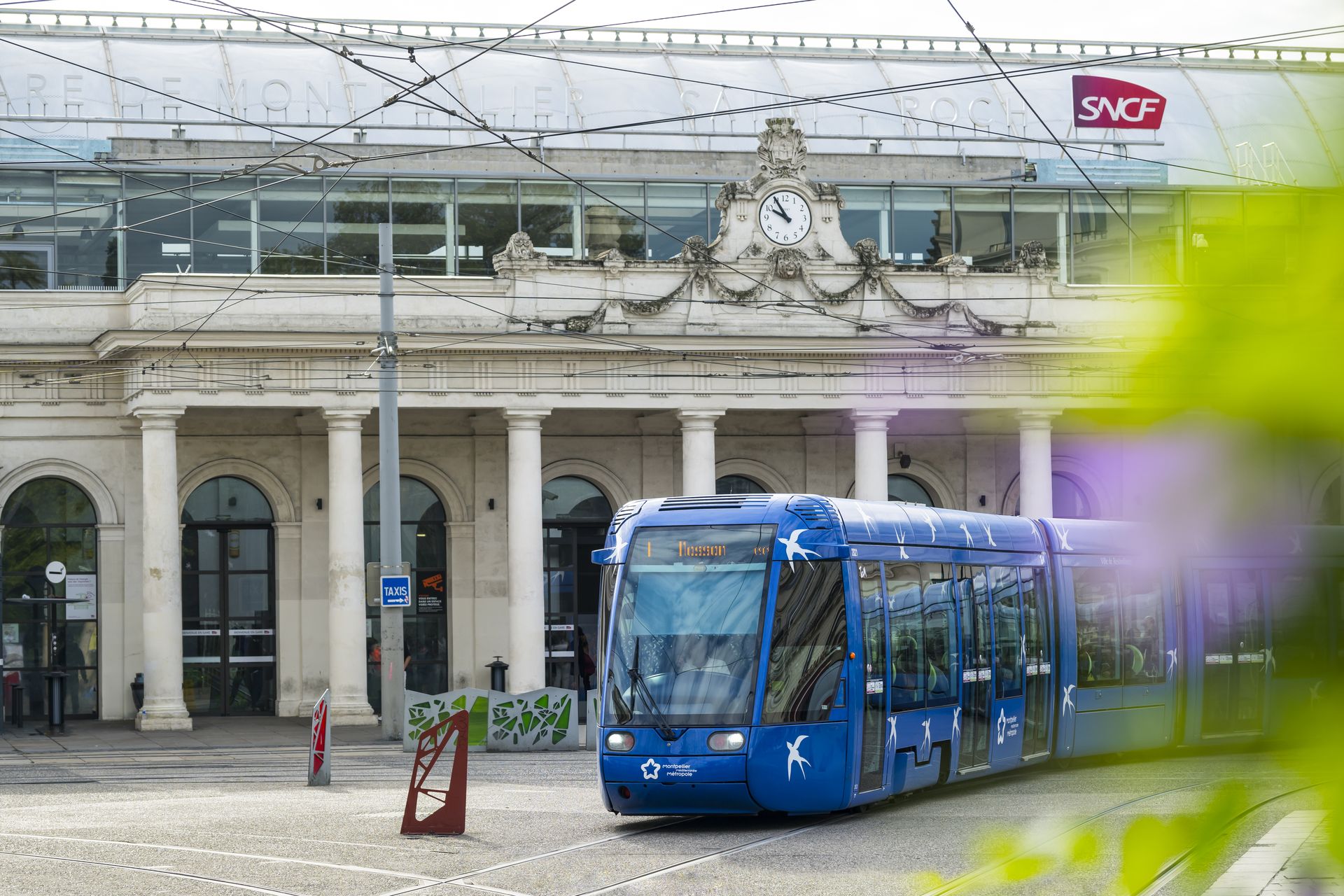 Tramway devant la gare de Montpellier