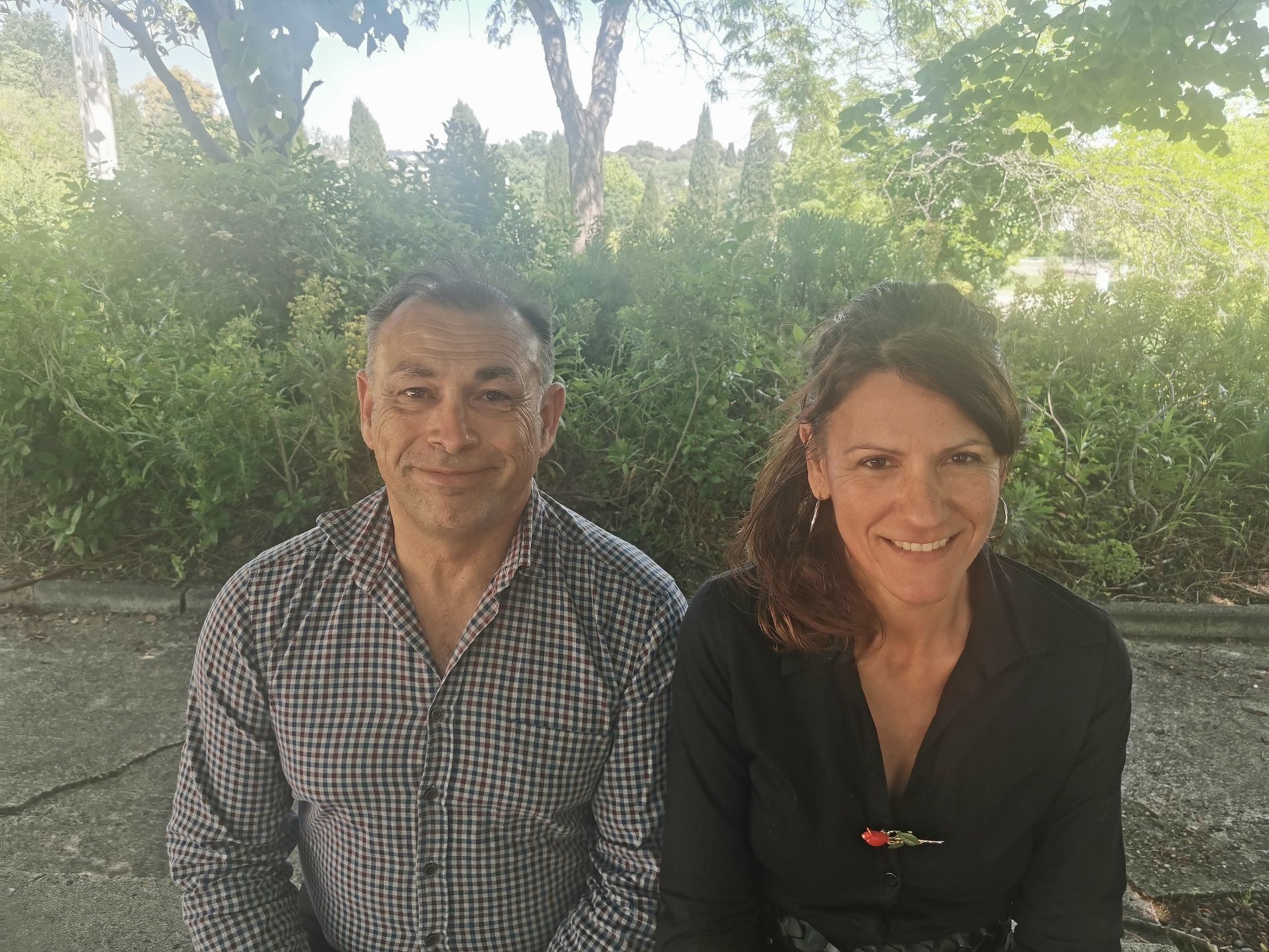 Caroline Delmas, Chargée d'études en signalisation, et Christophe Sulik, Contrôleur de travaux sur voies vertes du Conseil Départemental de l'Hérault