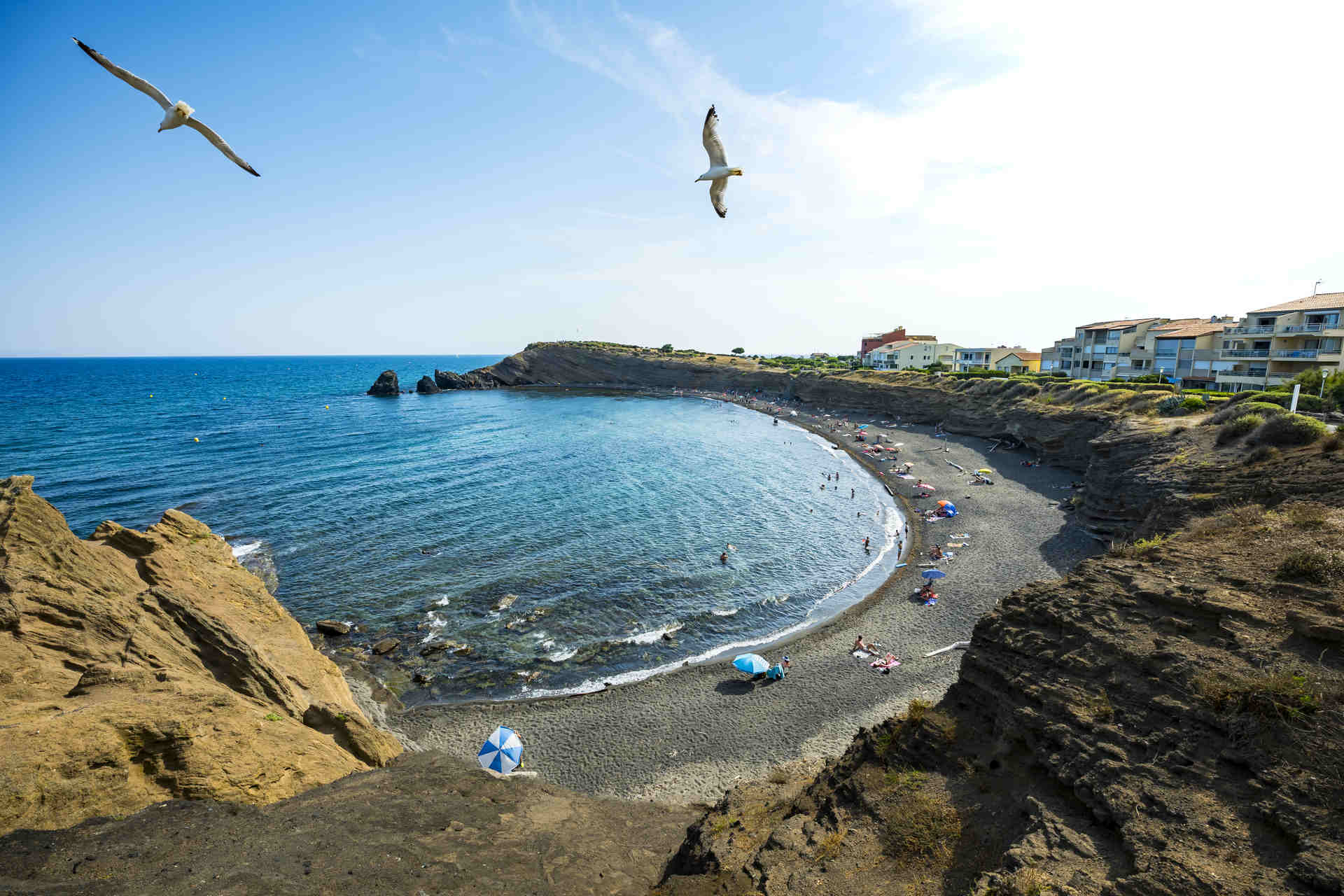 Vue aérienne de la Plage de la Grande Conque au Cap d'Agde