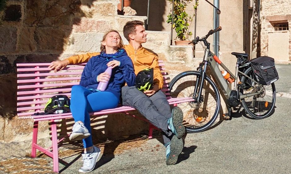 Couple sur l'Oenovelo 1 à Villespassans © Gilles Delerue Couple sur l'Oenovelo 1 à Villespassans © Gilles Delerue