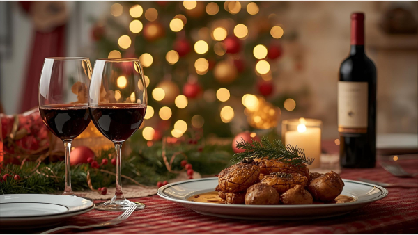 Image d'une table de fête de Noël créée avec l'aide de canva.com