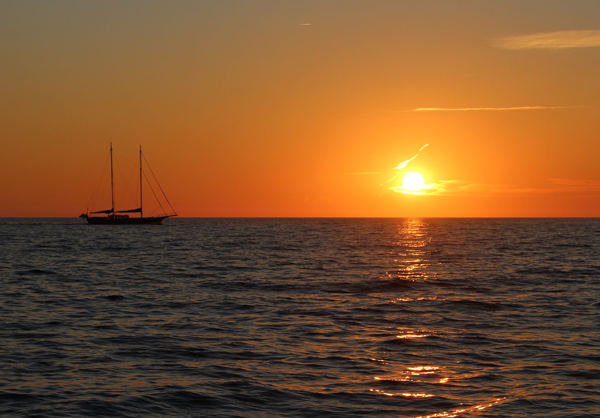 Coucher de soleil sur la mer