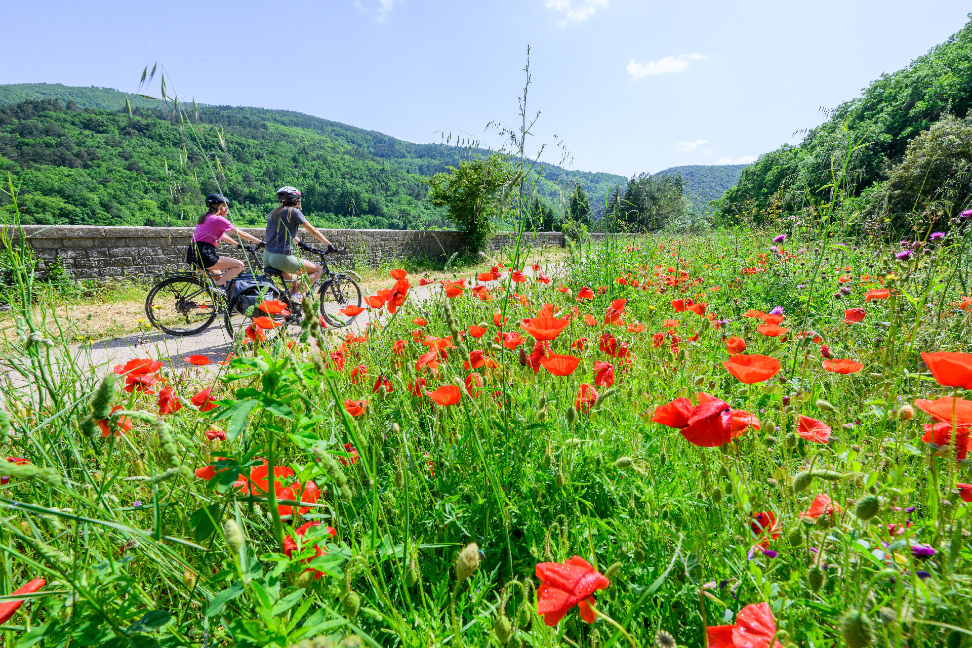 Copines en vélo sur la Voie Verte PassaPais