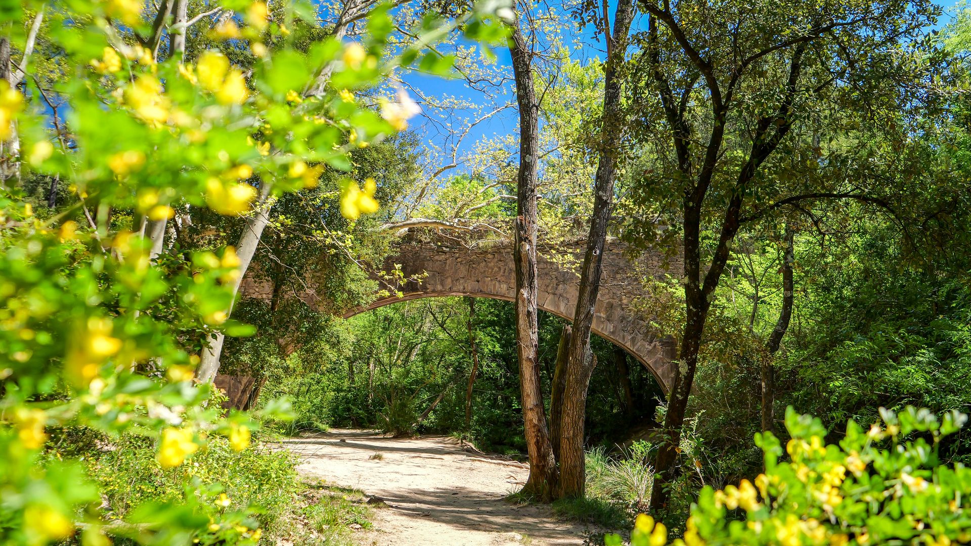 Pont de l'Amour traversant la rivière Dourbie à Villeneuvette